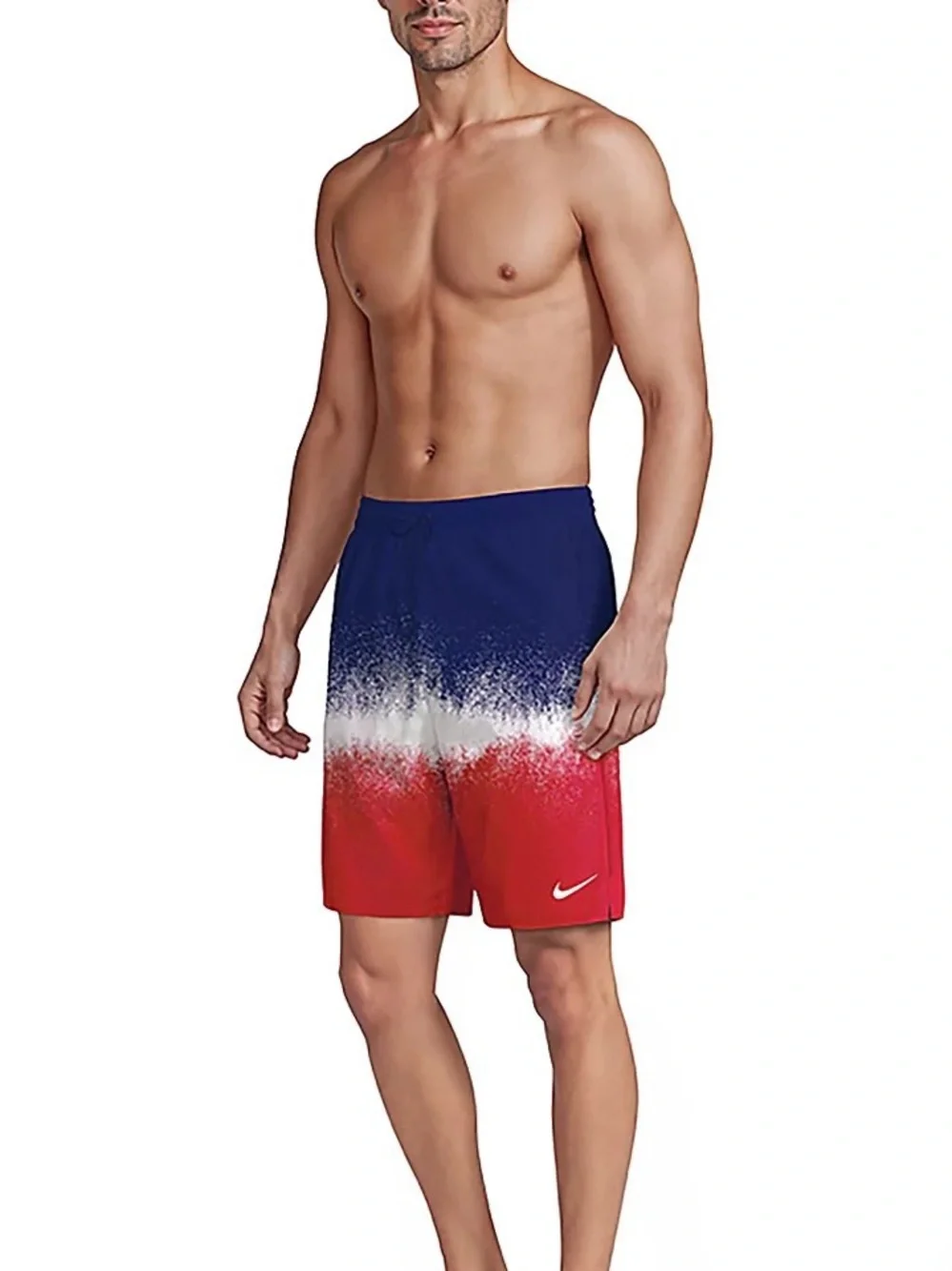 Nike Swim USA Small Ocean Merge Volley Trunks NESSF547-934 Red, White, Blue Sz L